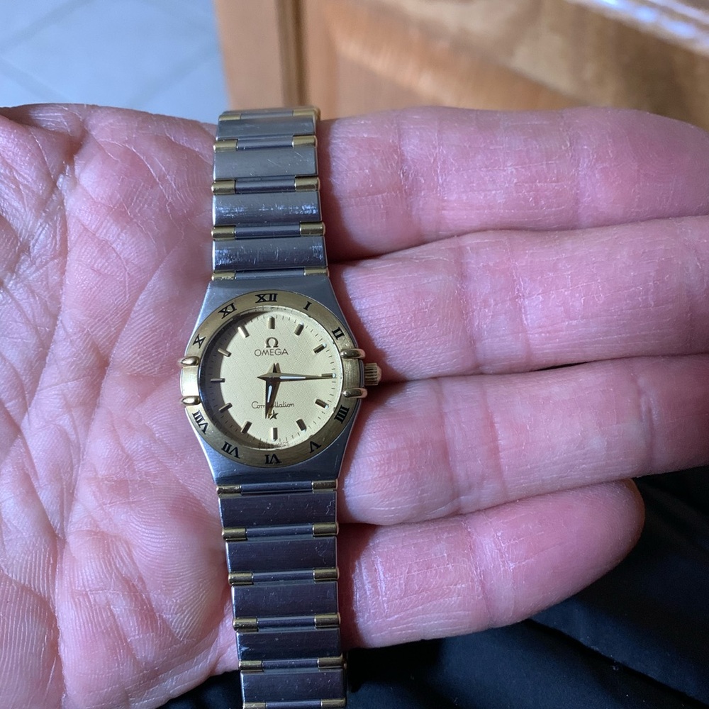 omega two tone 18k with steel 6.5 fit